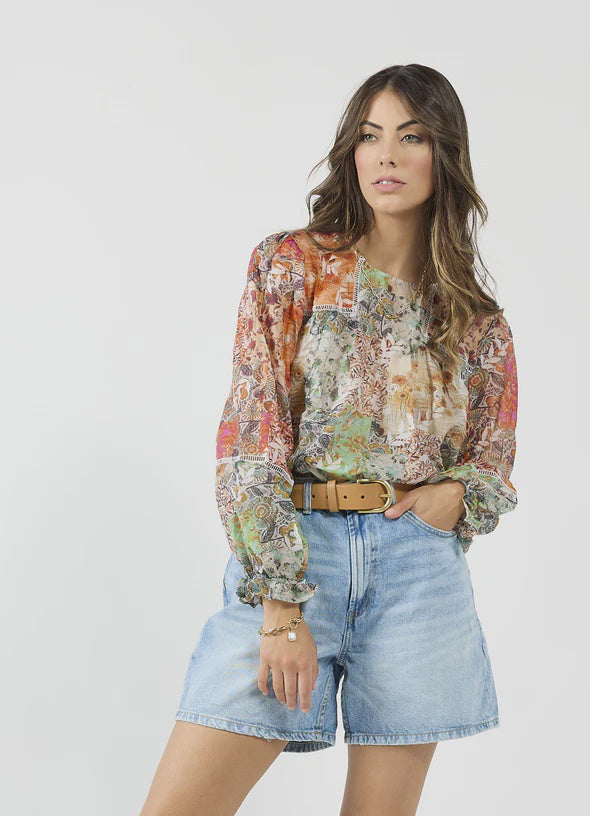 ELA™ | Patch Print Blouse