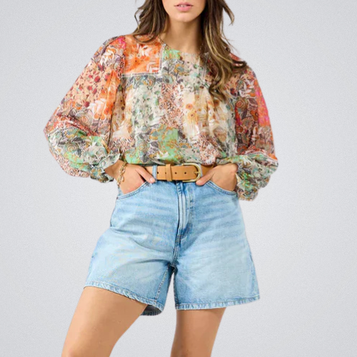 ELA™ | Patch Print Blouse