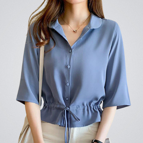 ELA™ | Lace-Up Blouse